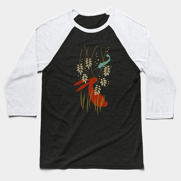 Rabbit and Fish Baseball T-Shirt by asitha